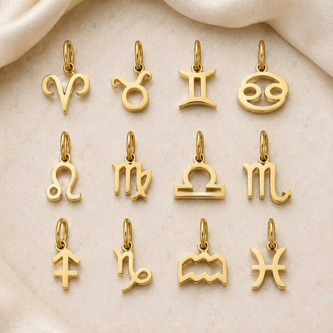 Celeste Zodiac Symbol in gold tone