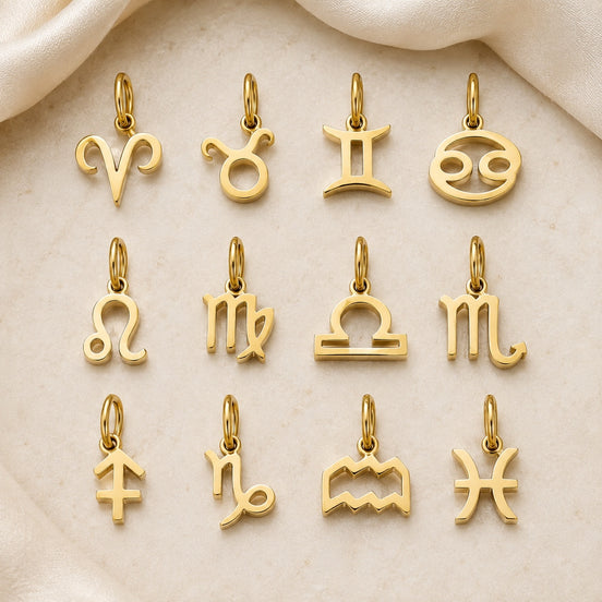 Celeste Zodiac Symbol in gold tone
