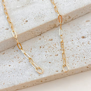 Arden Paperclip Necklace in gold tone featuring paperclip chain, product image 3