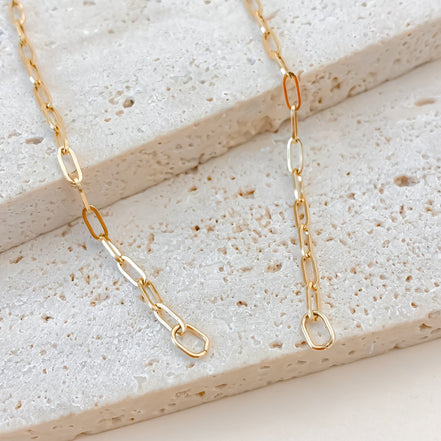 Arden Paperclip Necklace in gold tone featuring paperclip chain, product image 3