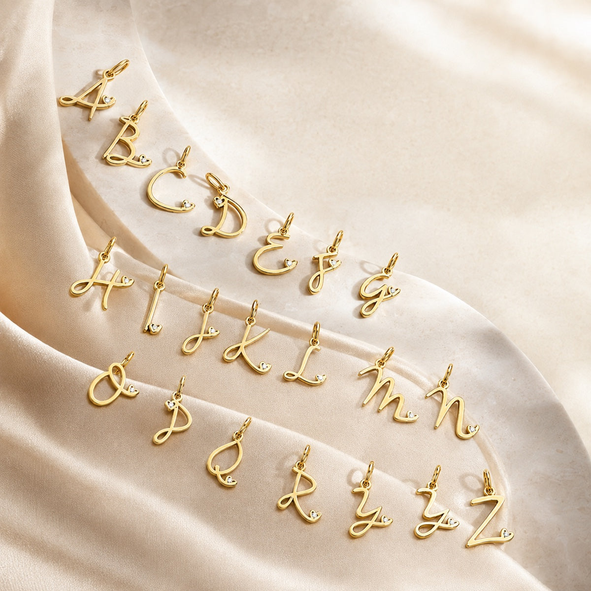 Amour Initial Charm in gold tone featuring heart, product image 5