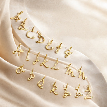 Amour Initial Charm in gold tone featuring heart, product image 5