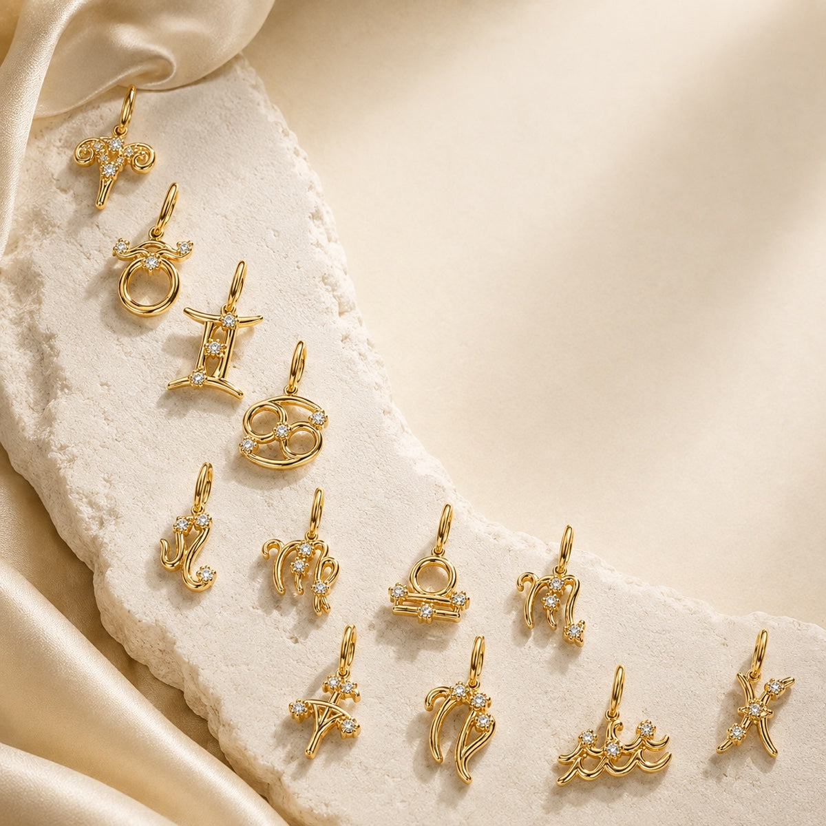 Celeste Zodiac Charm in gold tone featuring crystal accent, product image 5