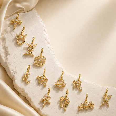 Celeste Zodiac Charm in gold tone featuring crystal accent, product image 5