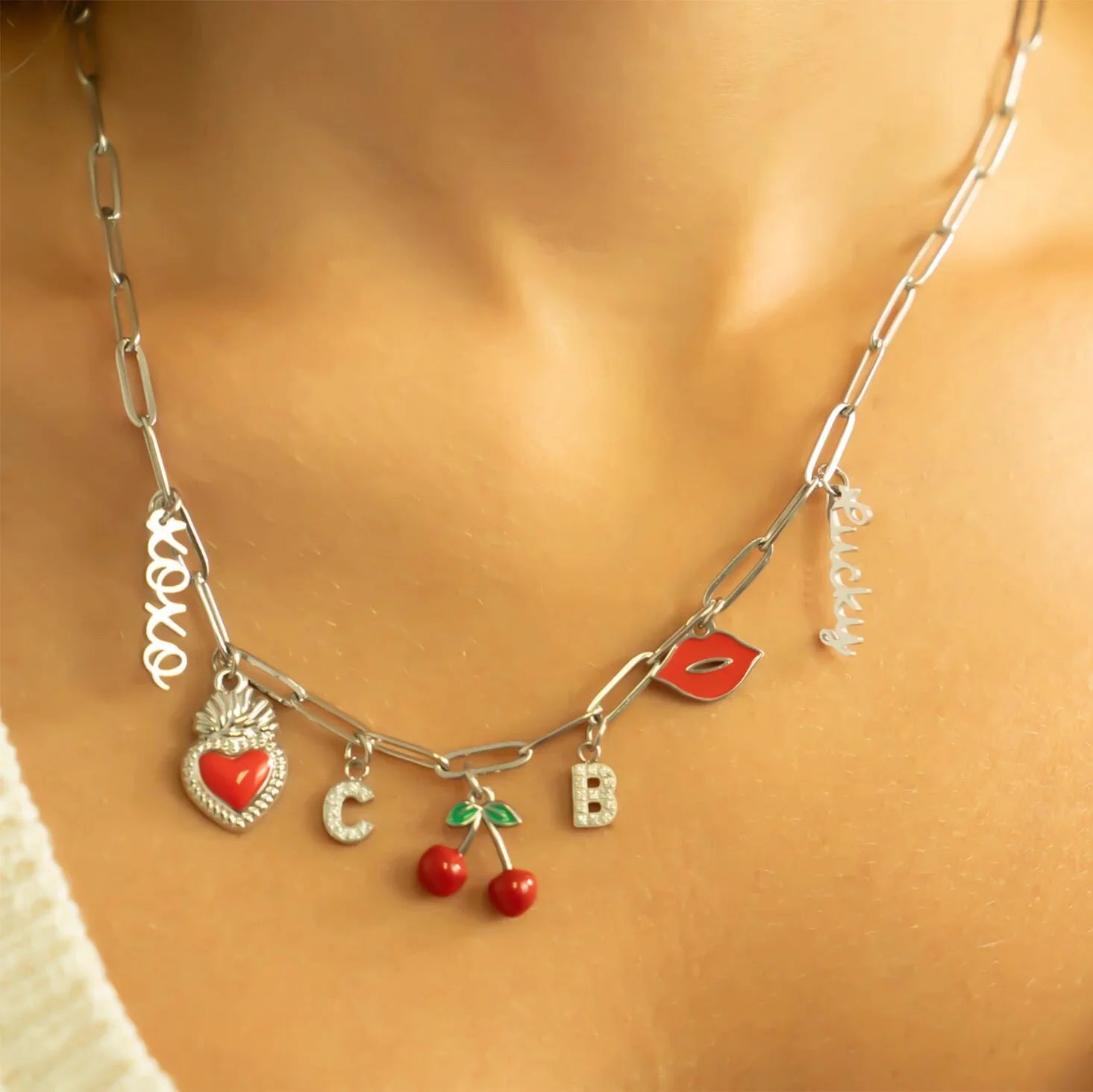 Stainless Steel Paperclip Chain Necklace / CHN9761