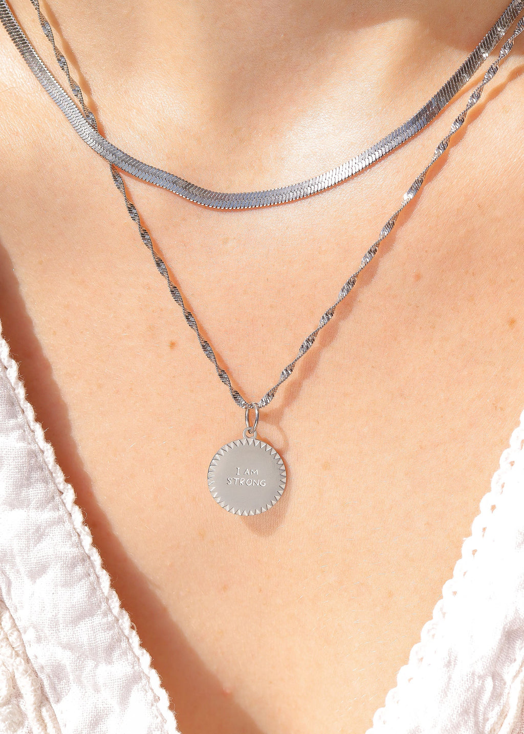 Stainless Steel Herringbone Chain Necklace / CHN9770