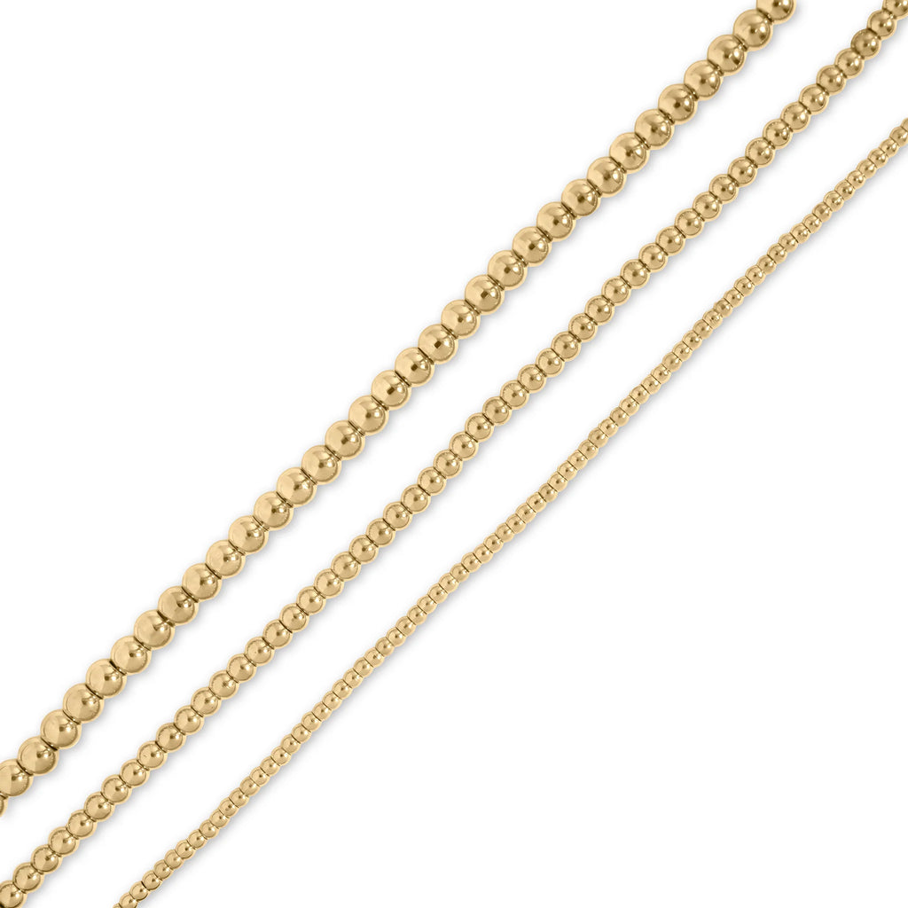 18K Gold PVD Stainless Steel Beaded Necklace / CHN0113