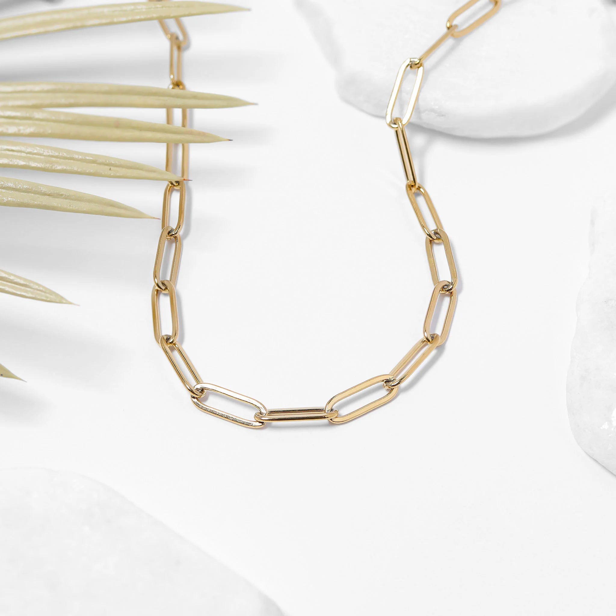 18K Gold PVD Stainless Steel Paperclip Chain - By The Foot / SPL1014