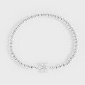 Stone Flower Metal Beaded Stretch Bracelet