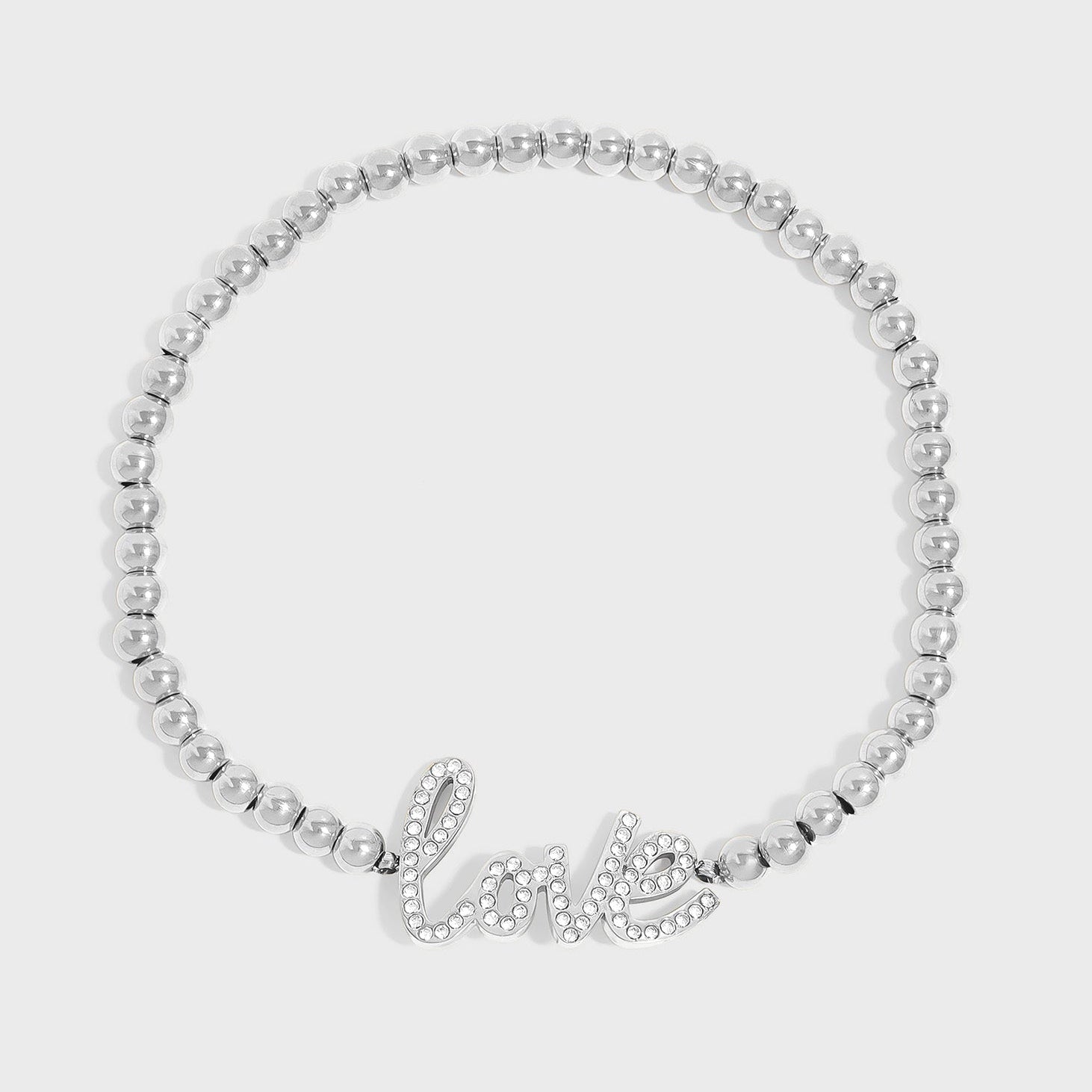 Stackable "Love" Beaded Charm Bracelet