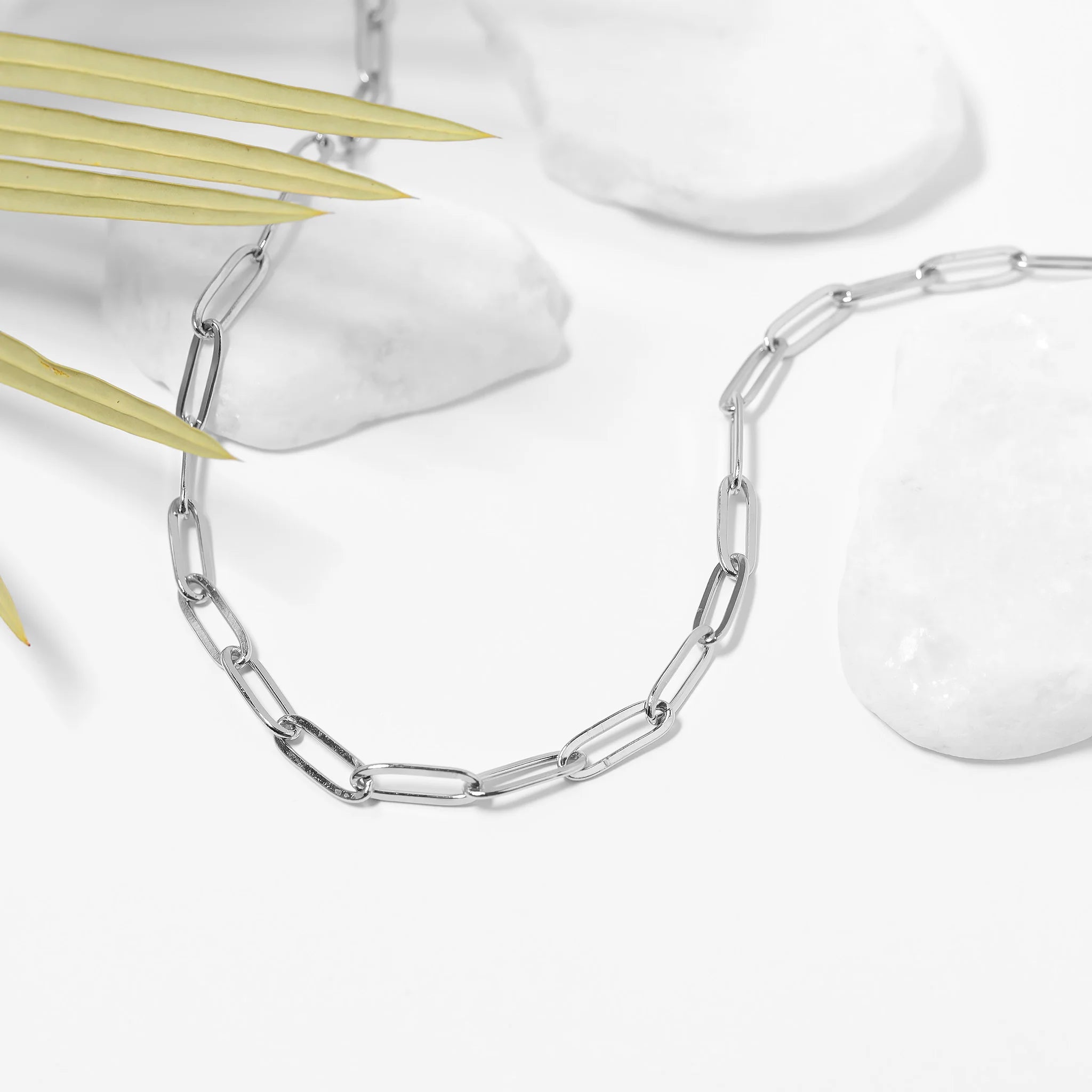 Stainless Steel Paperclip Chain Necklace / CHN9761
