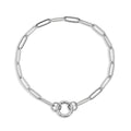 18K Gold PVD Stainless Steel Paperclip Charm Keeper Bracelet / BRJ9084