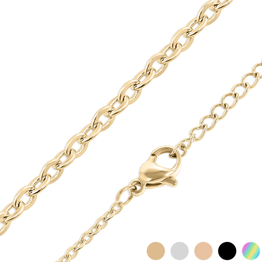 18K Gold Cable Chain Necklace – Waterproof & Tarnish-Free