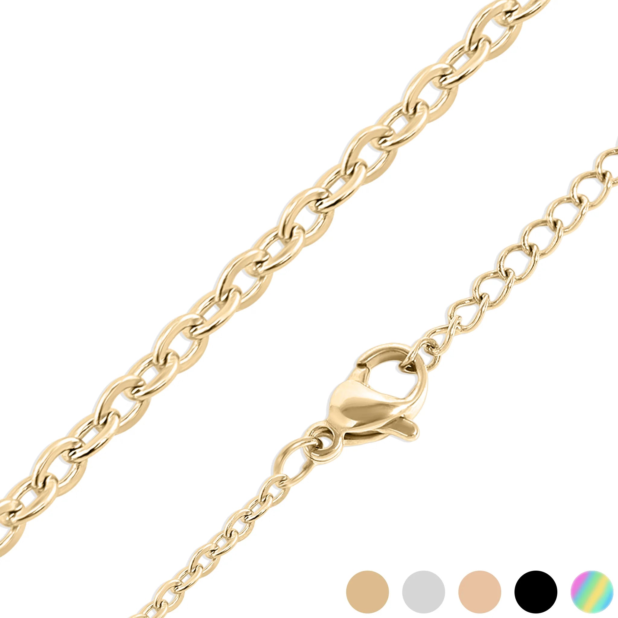 18K Gold Cable Chain Necklace – Waterproof & Tarnish-Free