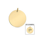 18K Gold PVD Stainless Steel Blank Circle Pendant / SBB0046