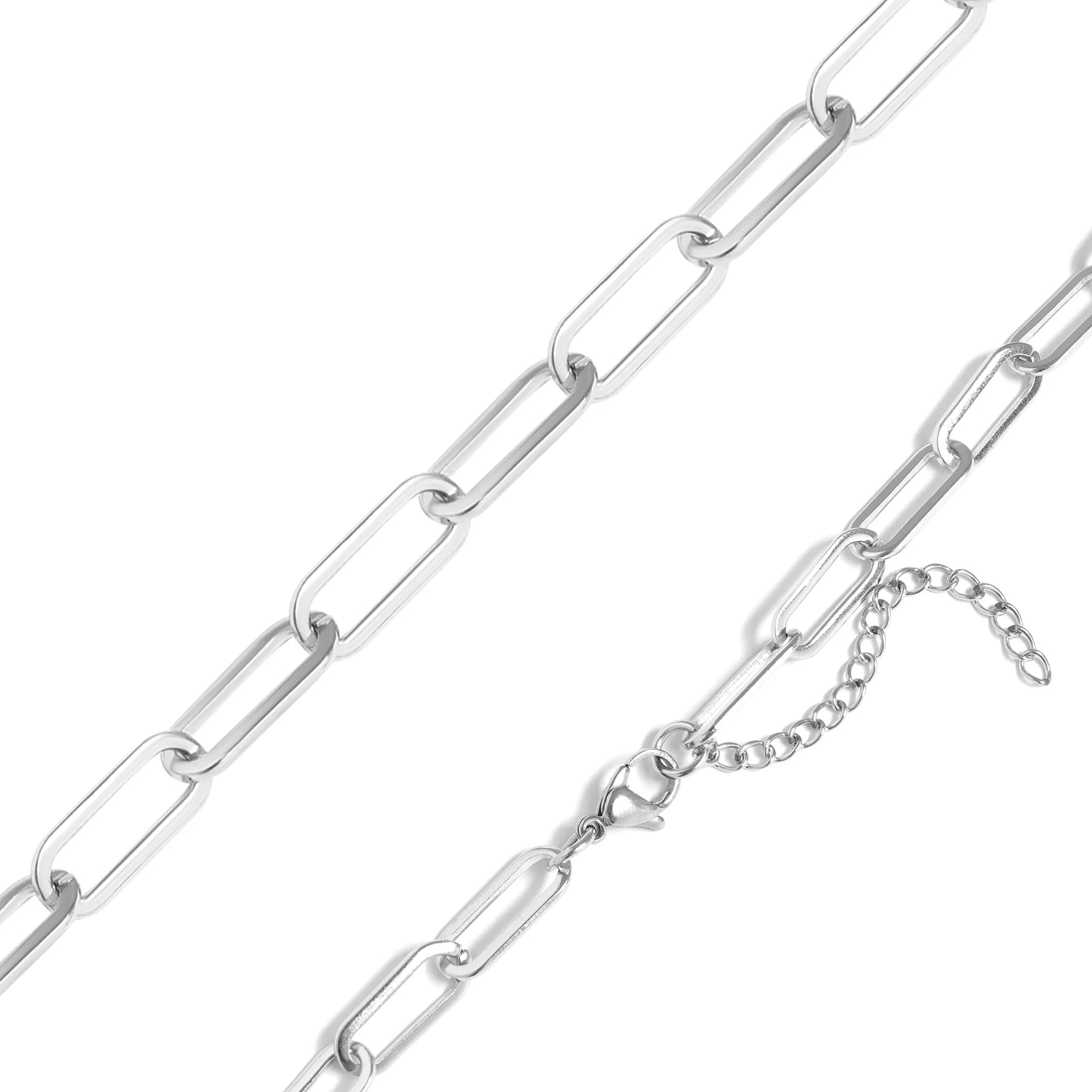 Stainless Steel Paperclip Chain Necklace / CHN9761