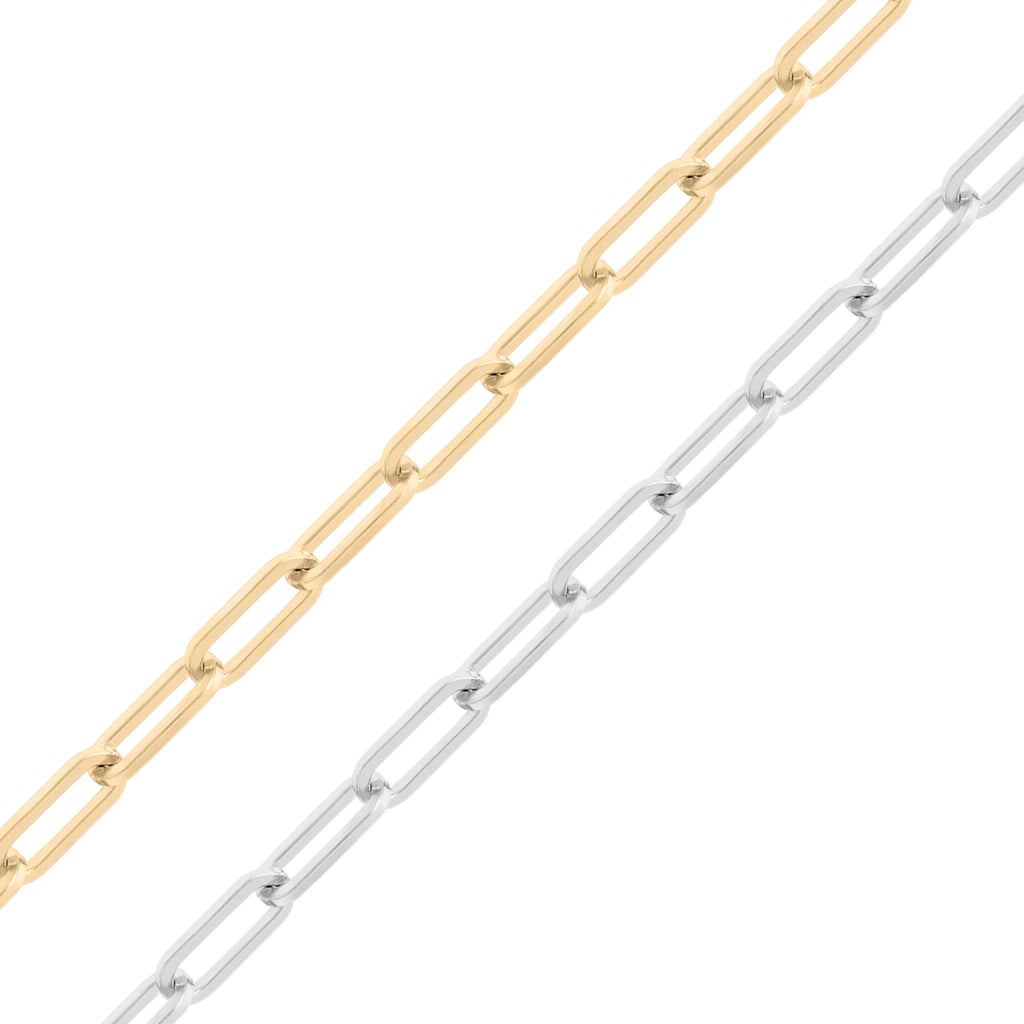 18K Gold PVD Stainless Steel Paperclip Chain - By The Foot / SPL1014