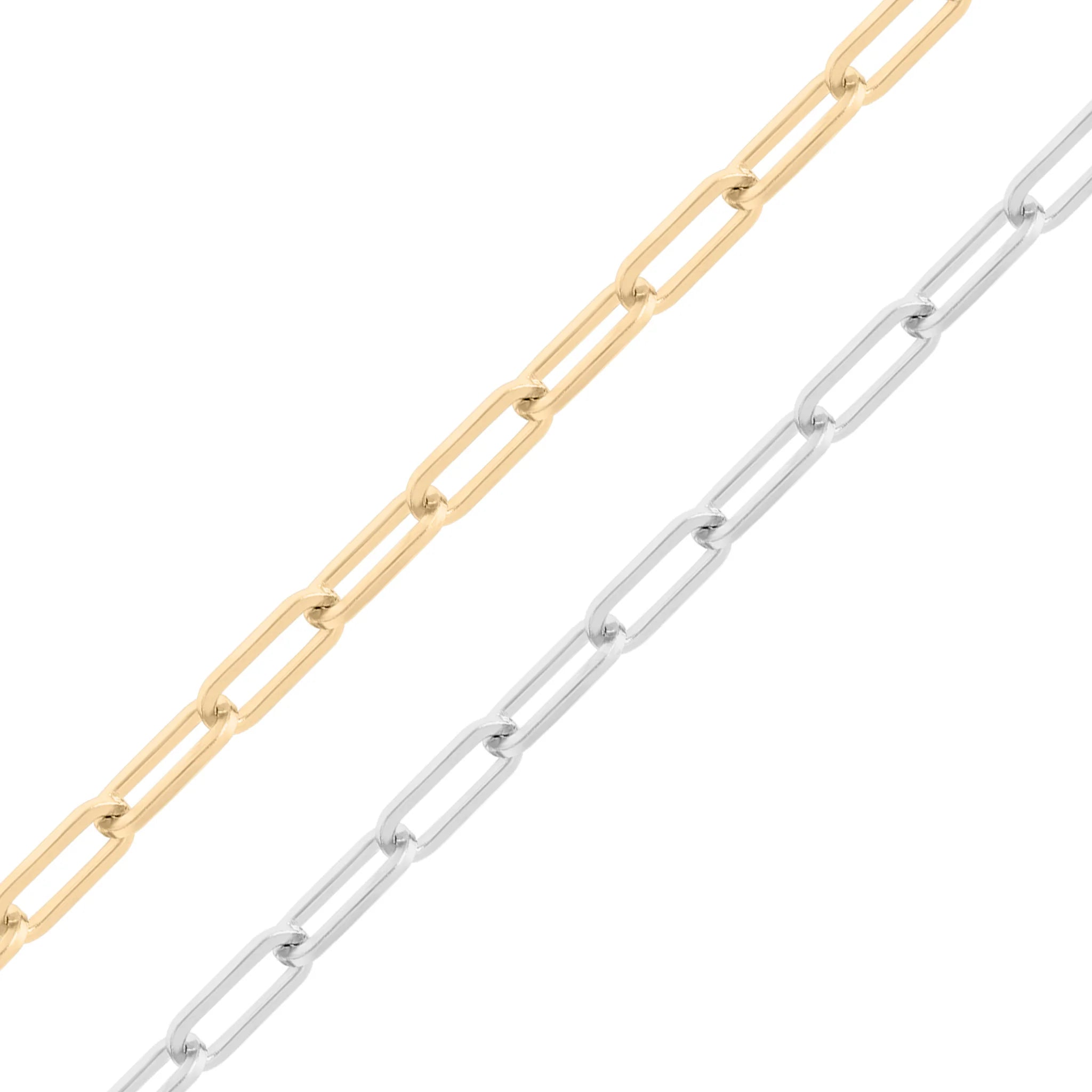 18K Gold PVD Stainless Steel Paperclip Chain - By The Foot / SPL1014