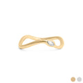 18K Gold PVD Stone Abstract Stacking Ring / KSS0030