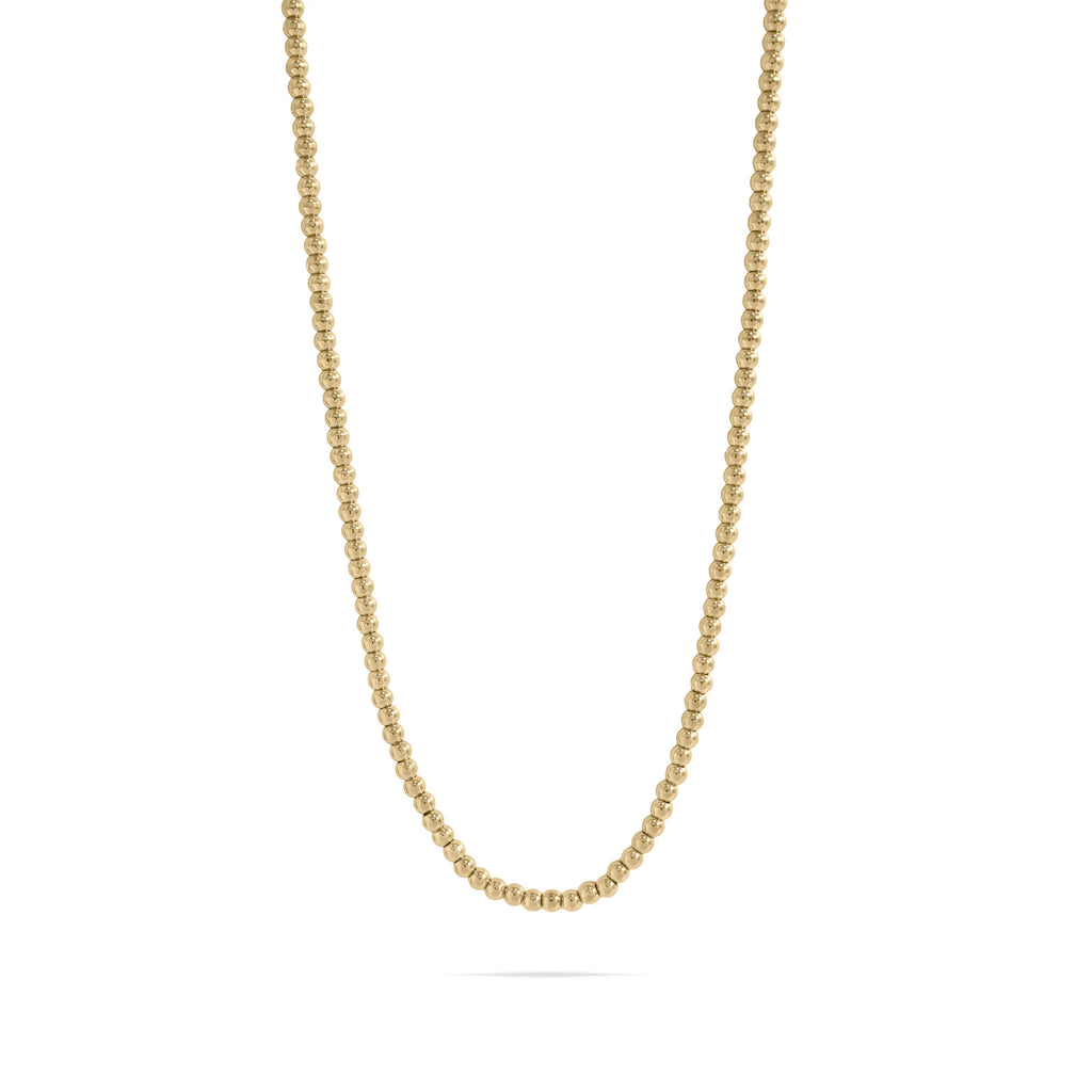 18K Gold PVD Stainless Steel Beaded Necklace / CHN0113