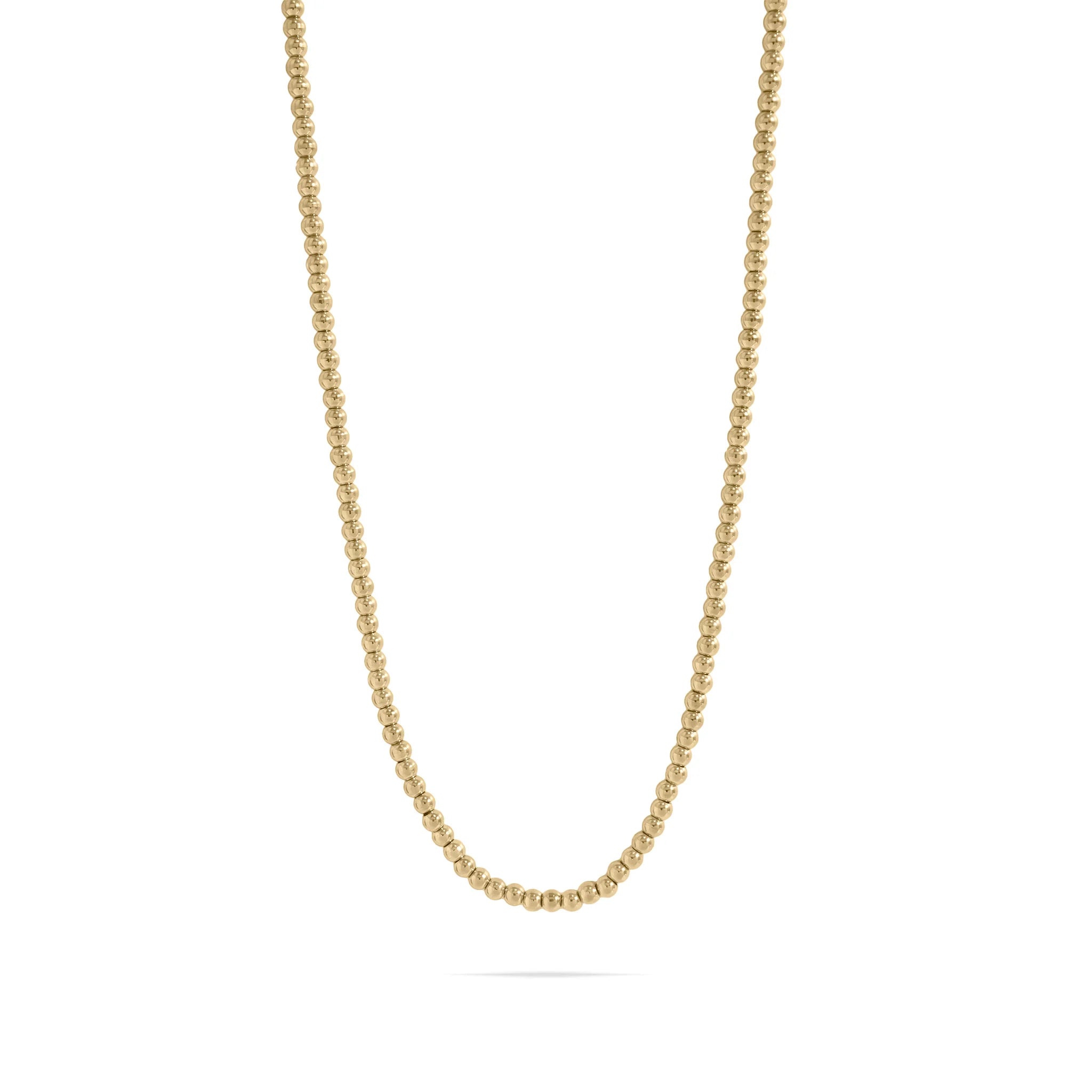 18K Gold PVD Stainless Steel Beaded Necklace / CHN0113