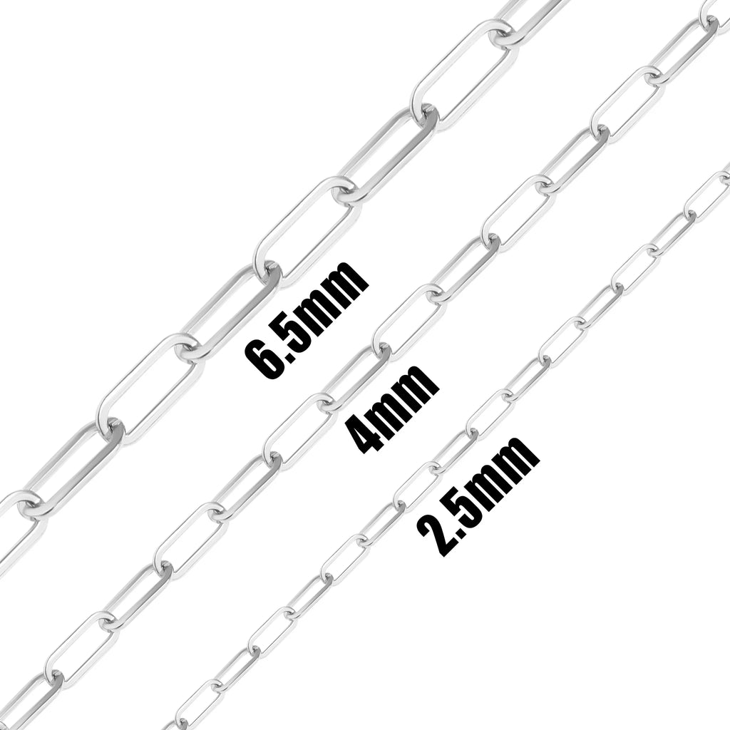 18K Gold PVD Stainless Steel Paperclip Chain - By The Foot / SPL1014