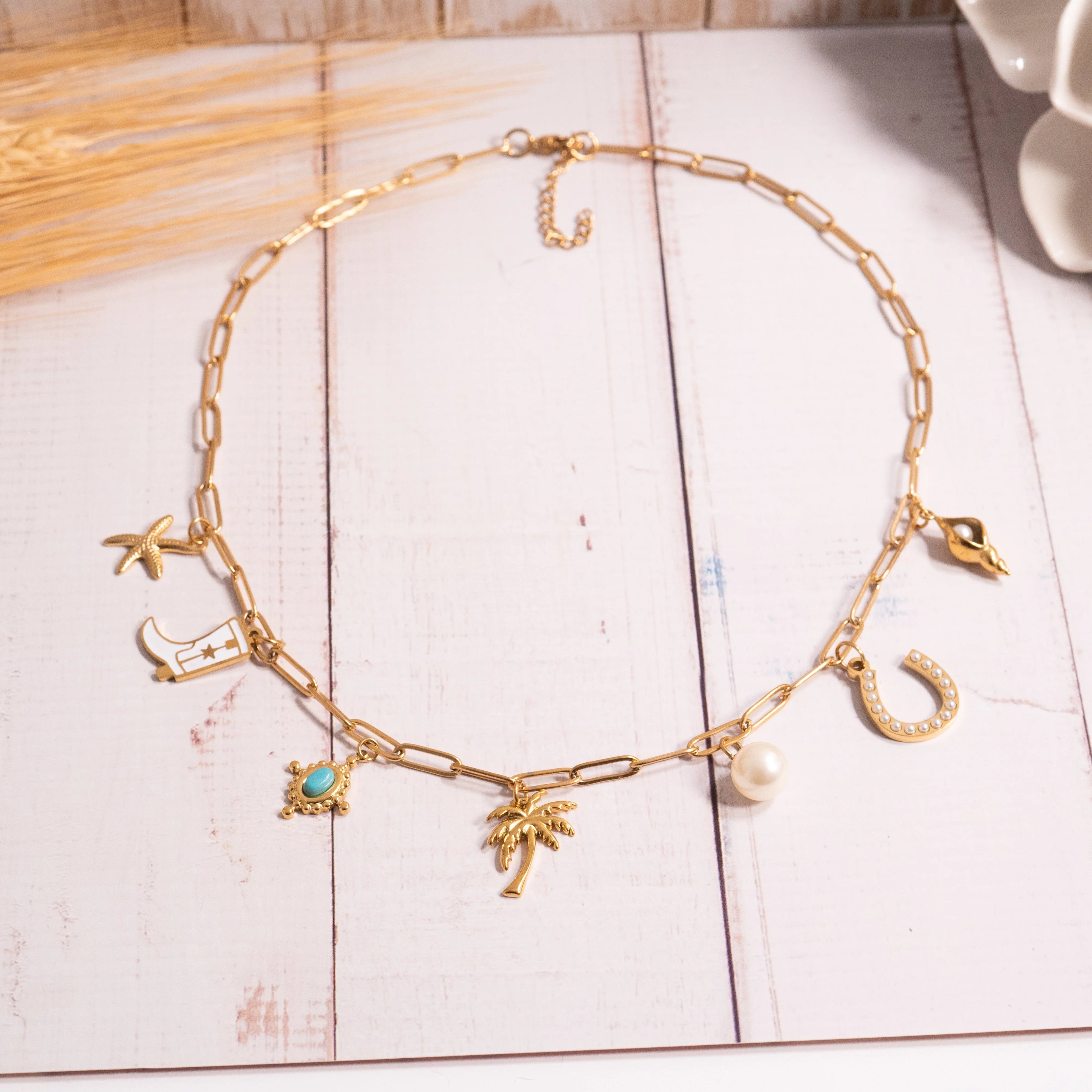 Stainless Steel Paperclip Chain Necklace / CHN9761