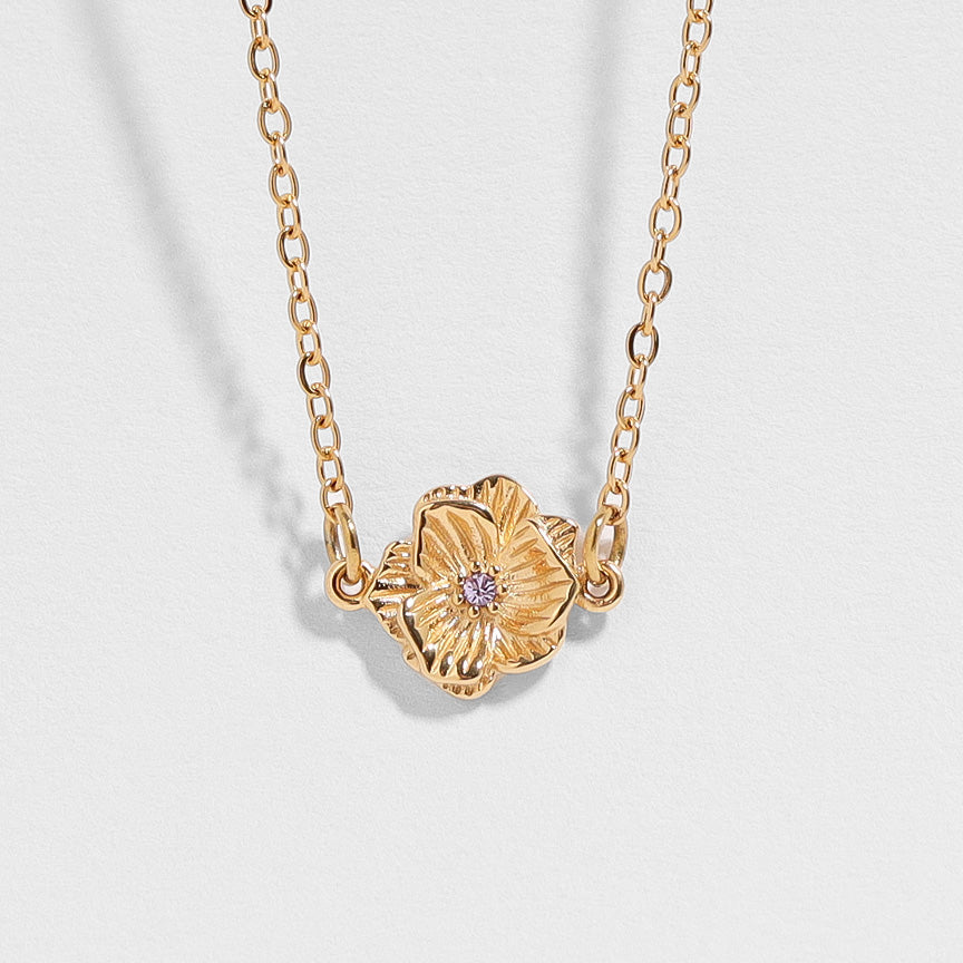 Birth Flower Charm Necklace