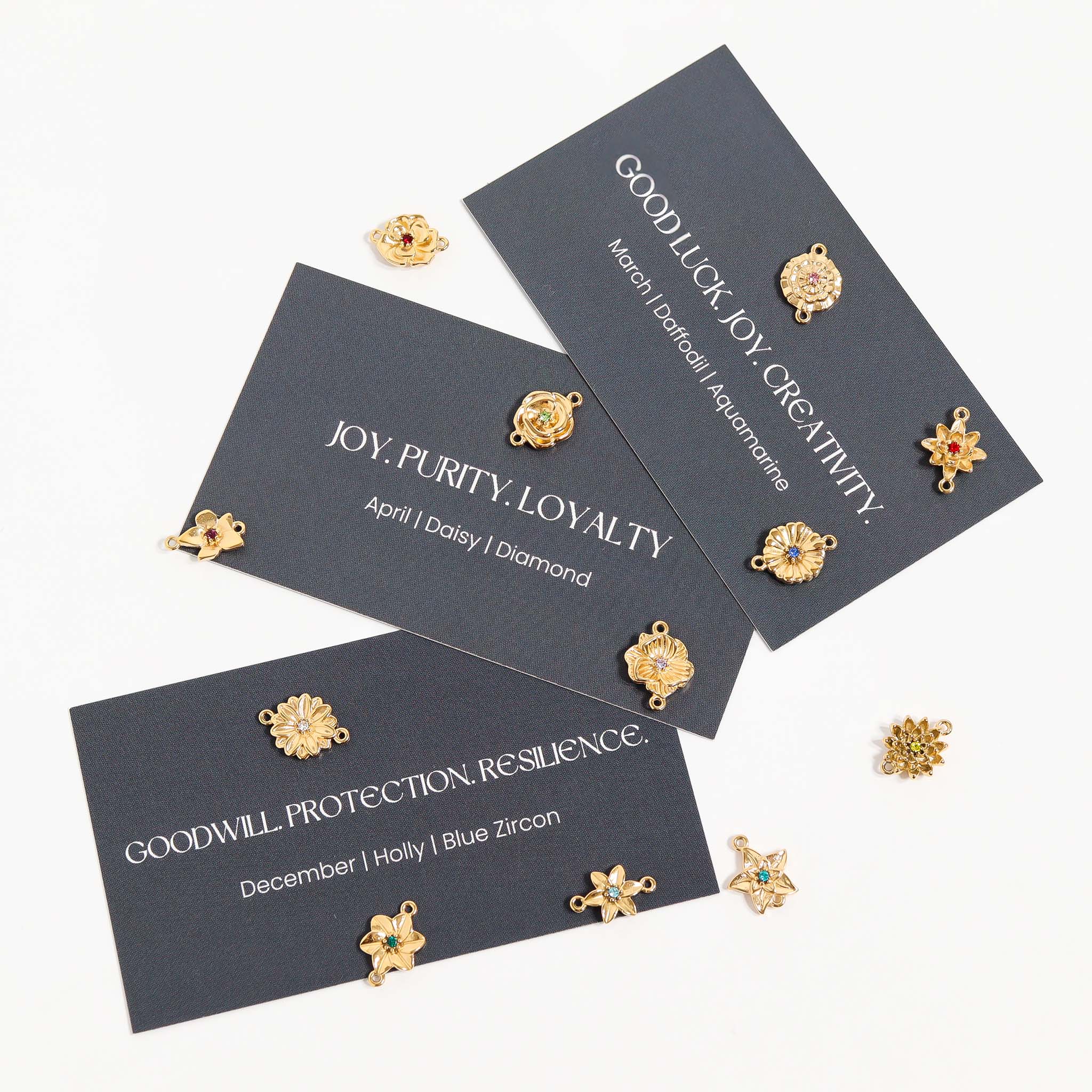 3D Birth Flower Charm Necklace Lifestyle
