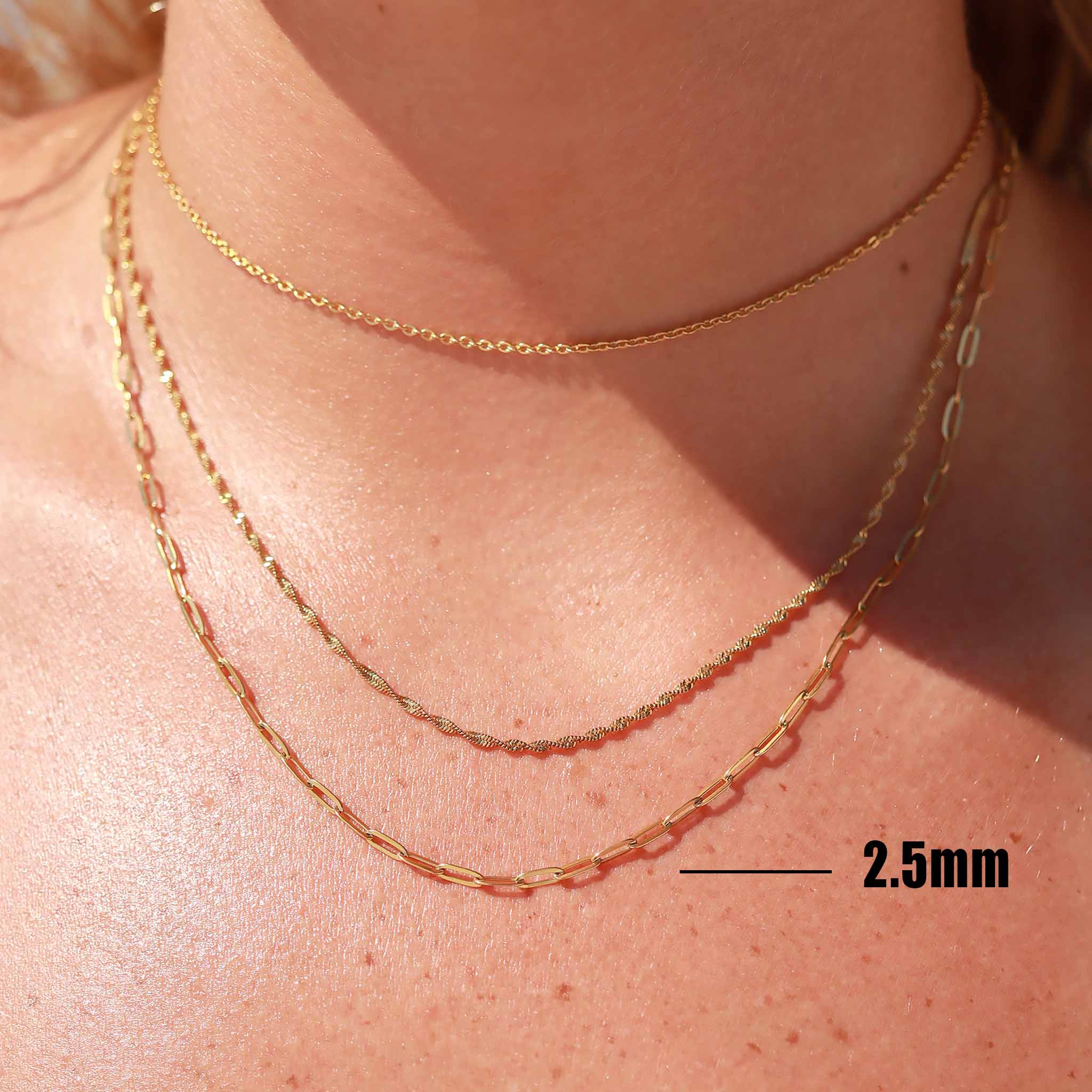 18K Gold PVD Stainless Steel Paperclip Chain - By The Foot / SPL1014