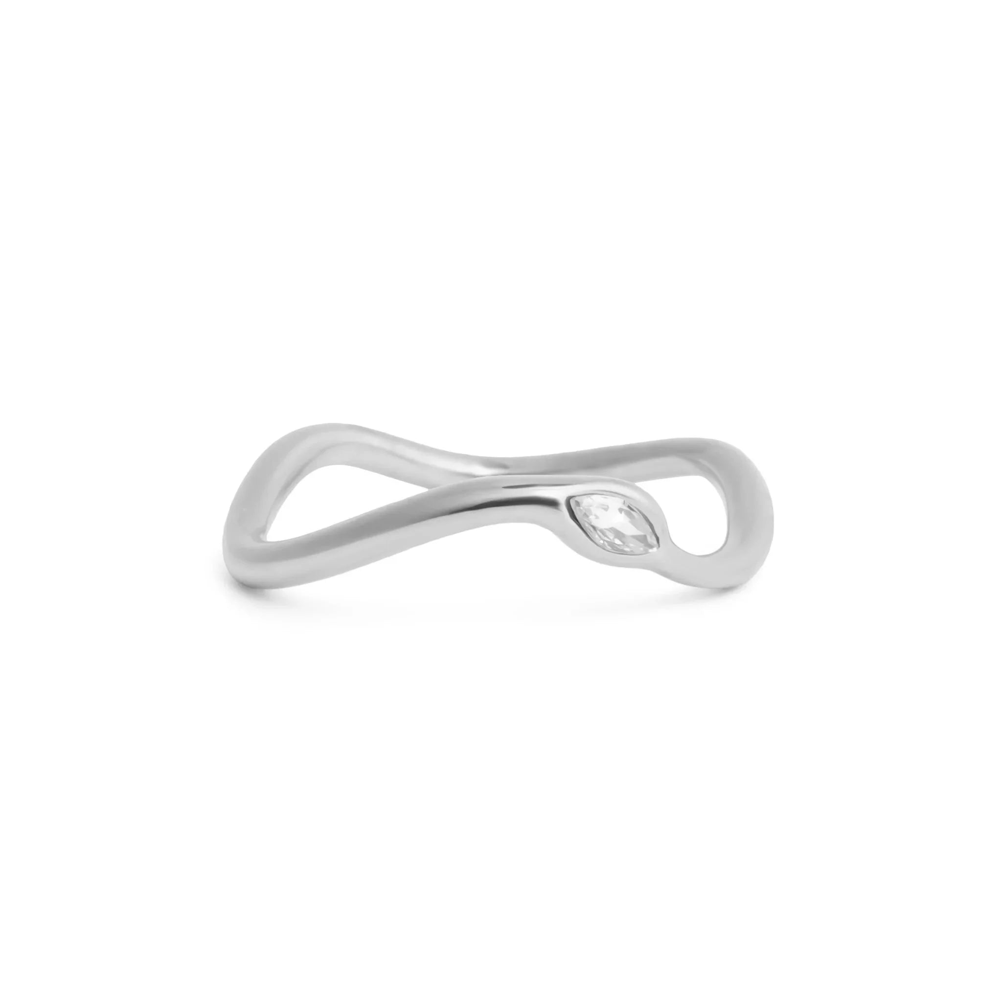 18K Gold PVD Stone Abstract Stacking Ring / KSS0030