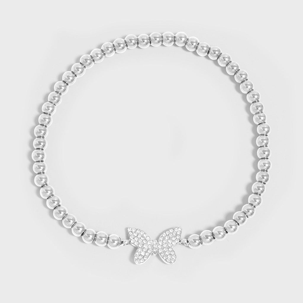 Stackable Butterfly Beaded Charm Bracelet