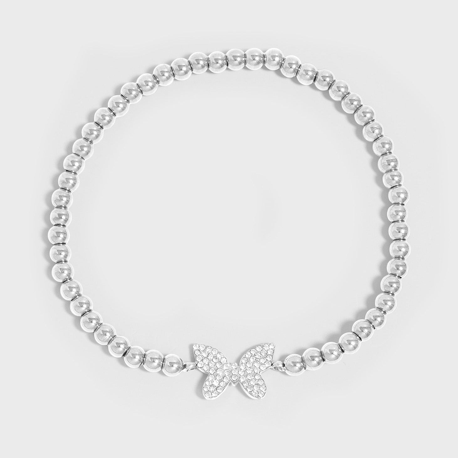 Stackable Butterfly Beaded Charm Bracelet