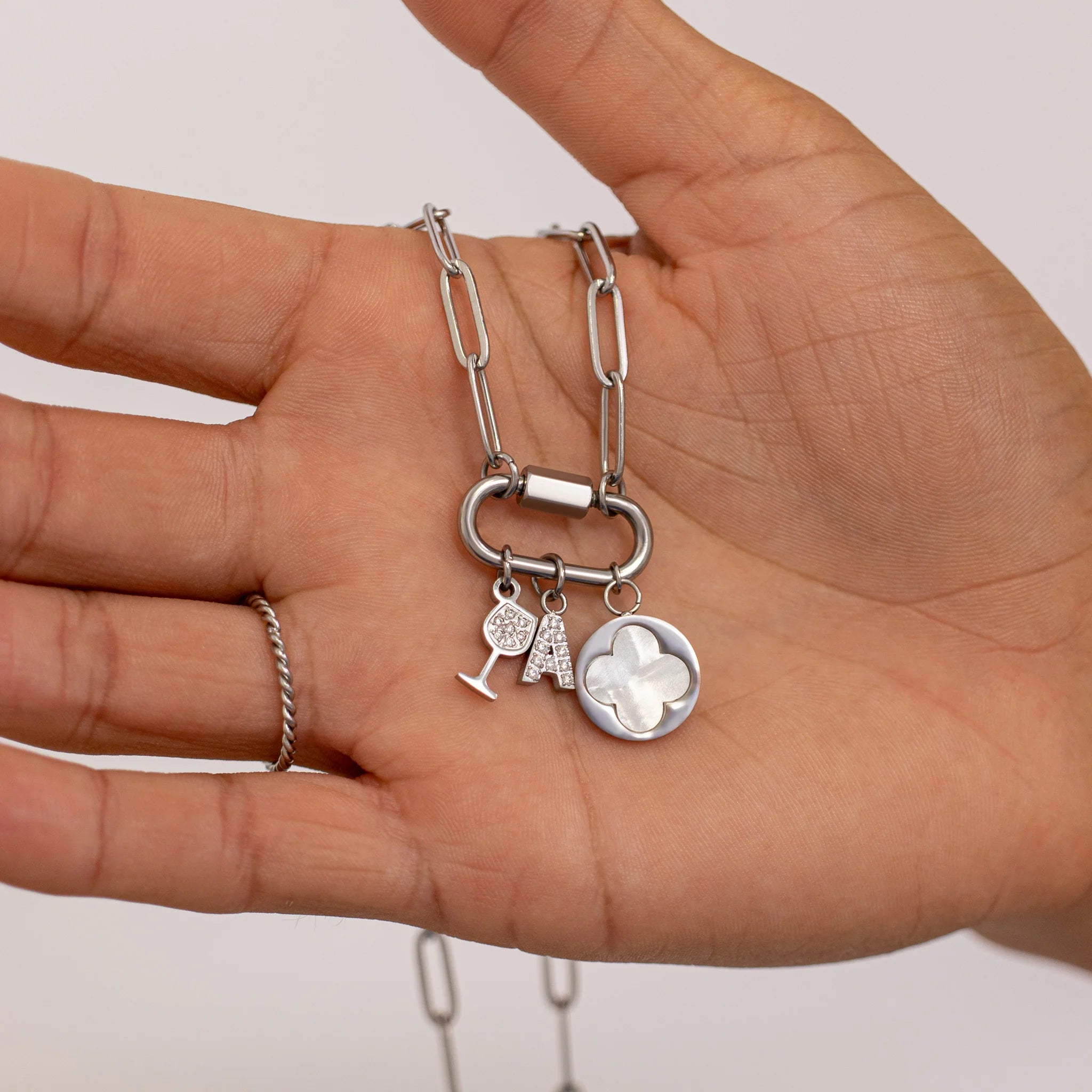 18K Gold Paperclip Charm Holder Necklace – Add Your Own Charms