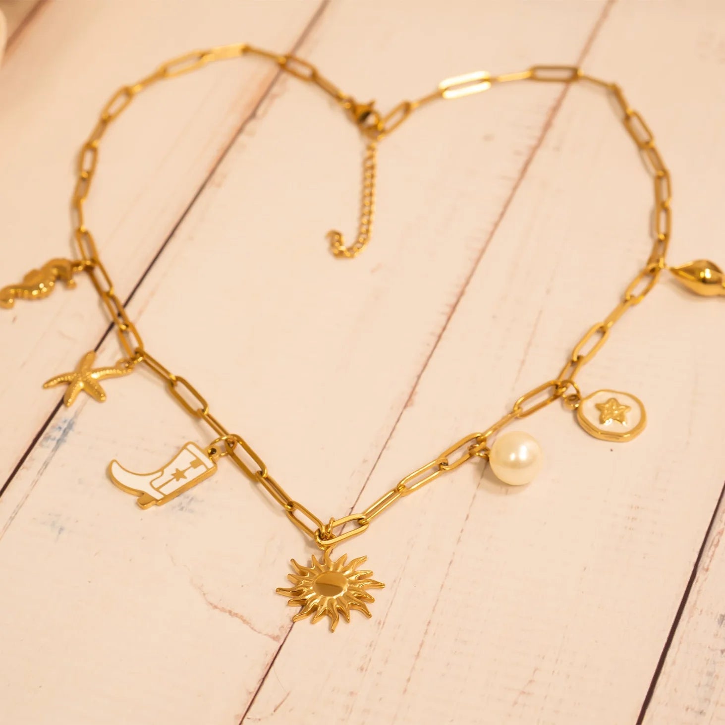 18K Gold PVD Stainless Steel PVD Coated Loop/Cable Chain Necklace / CHN3011