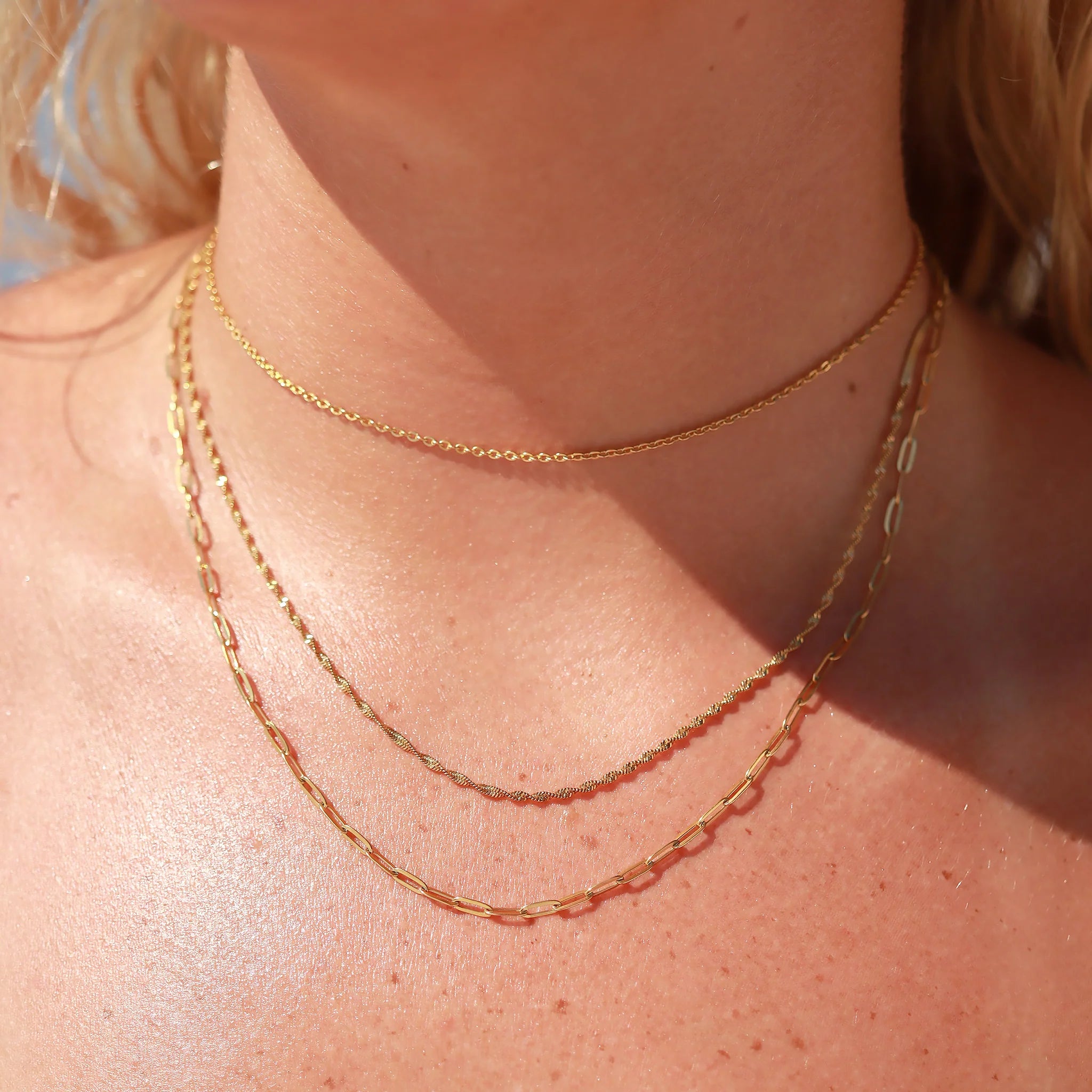 18K Gold Cable Chain Necklace – Waterproof & Tarnish-Free
