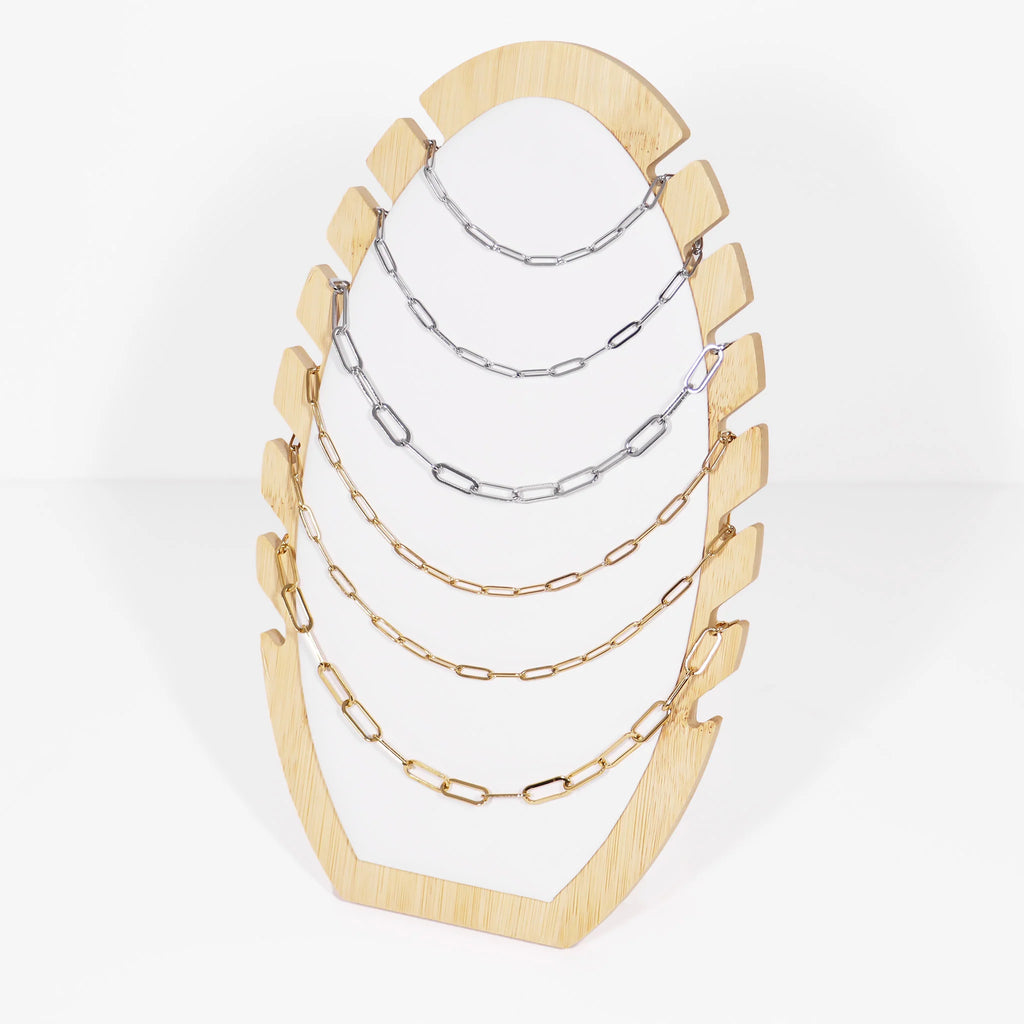 Stainless Steel Paperclip Chain Necklace / CHN9761