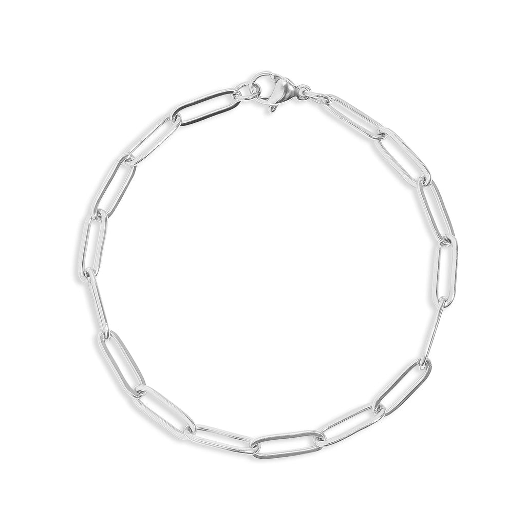 18K Gold PVD Stainless Steel Paperclip Chain Bracelet / BRJ9083