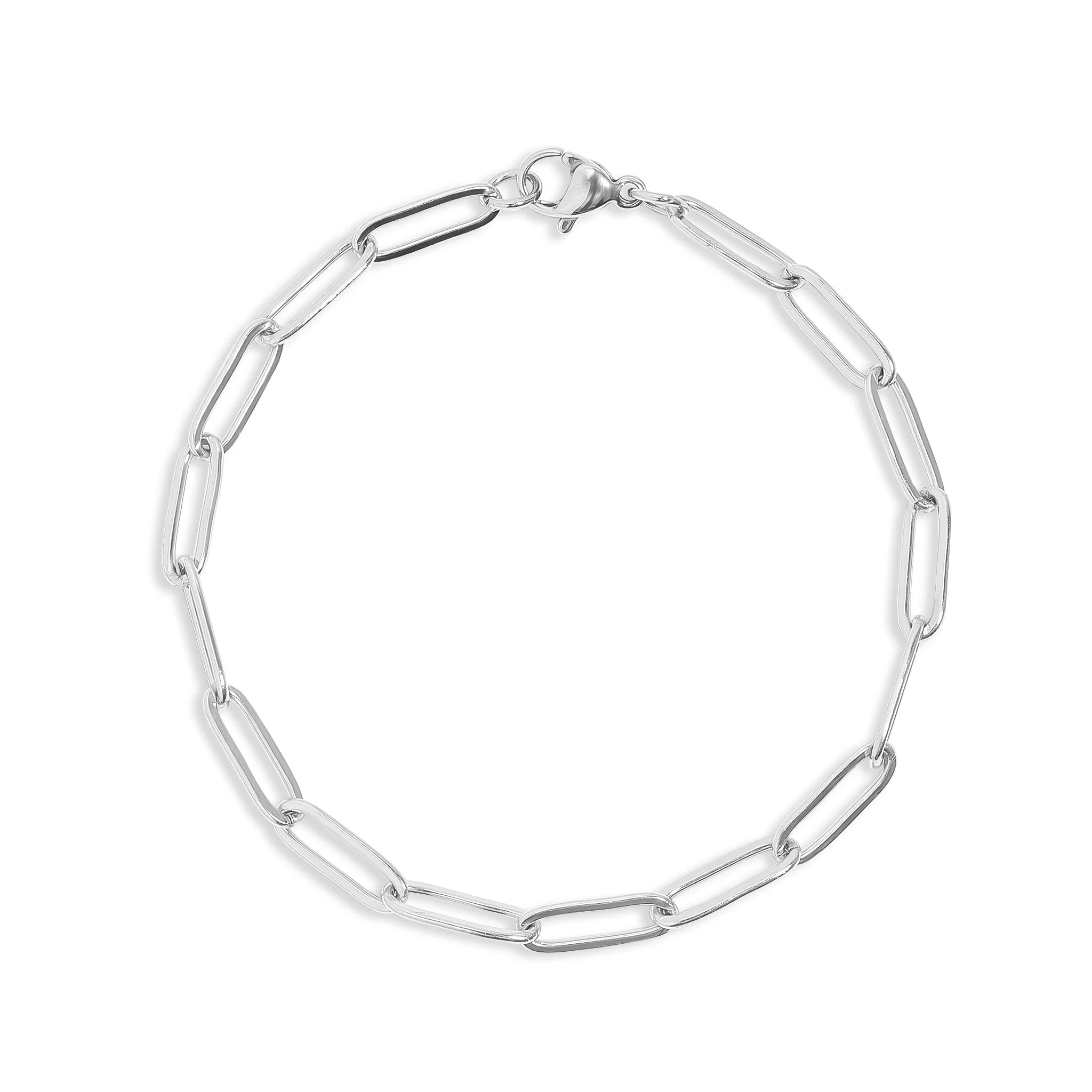 18K Gold PVD Stainless Steel Paperclip Chain Bracelet / BRJ9083