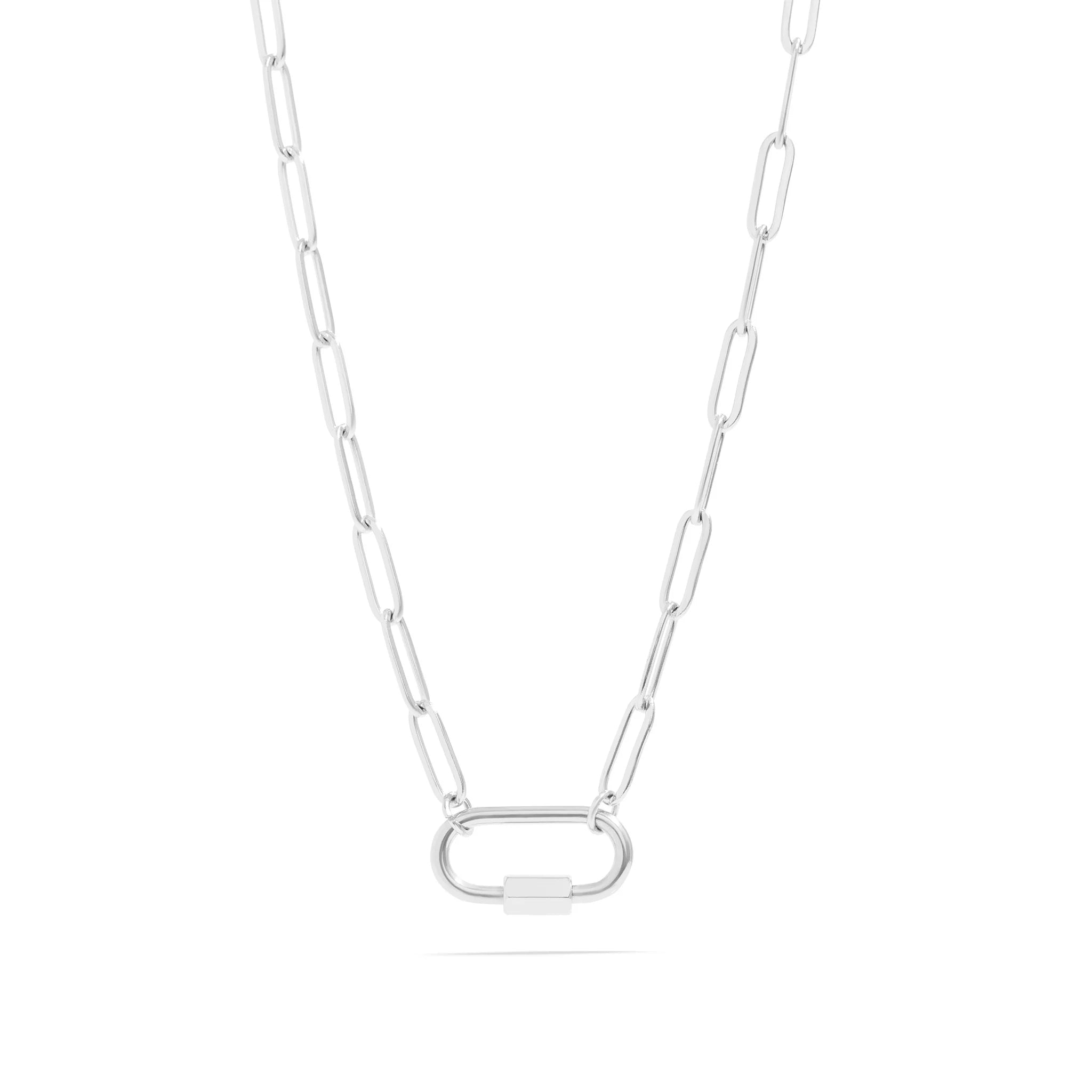 18K Gold Paperclip Charm Holder Necklace – Add Your Own Charms