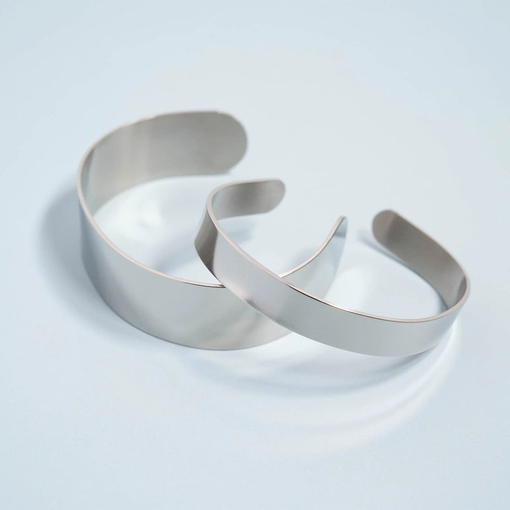 Stainless Steel Rounded Blank Cuff Bracelet / SBB0001