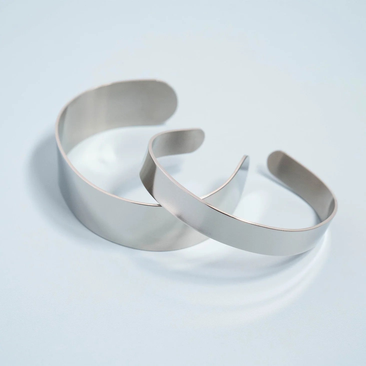 Stainless Steel Rounded Blank Cuff Bracelet / SBB0001