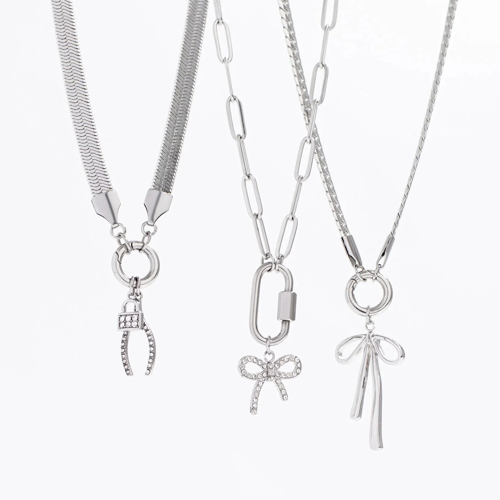 18K Gold Paperclip Charm Holder Necklace – Add Your Own Charms