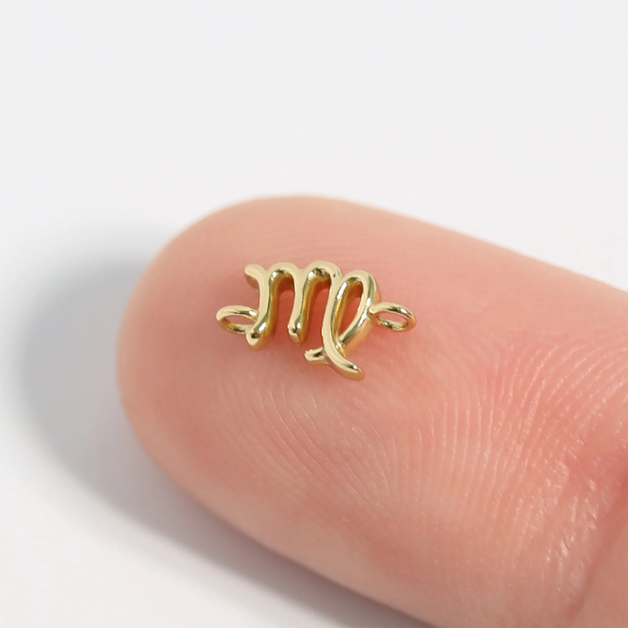 14K Gold Plated Sterling Silver Zodiac Connector Charm for Permanent Jewelry / PMJ1032