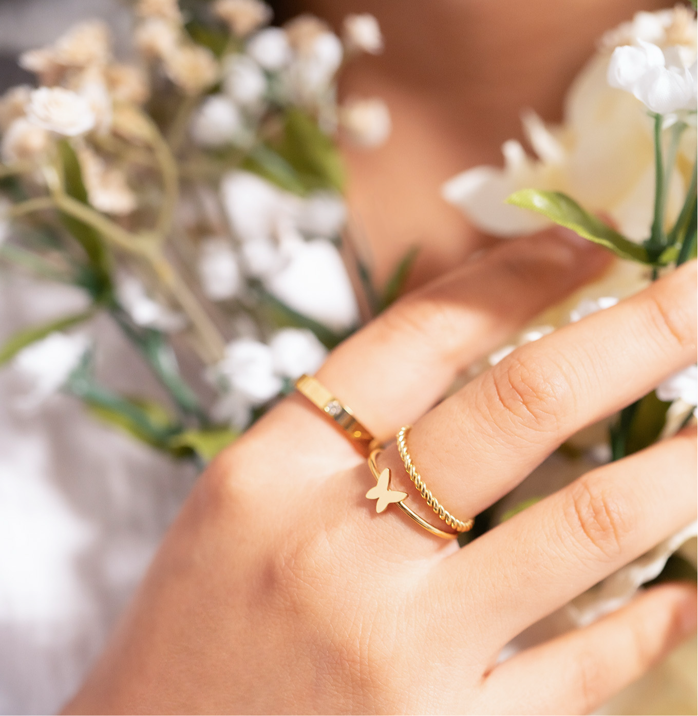Gold Symbol Stacking Ring