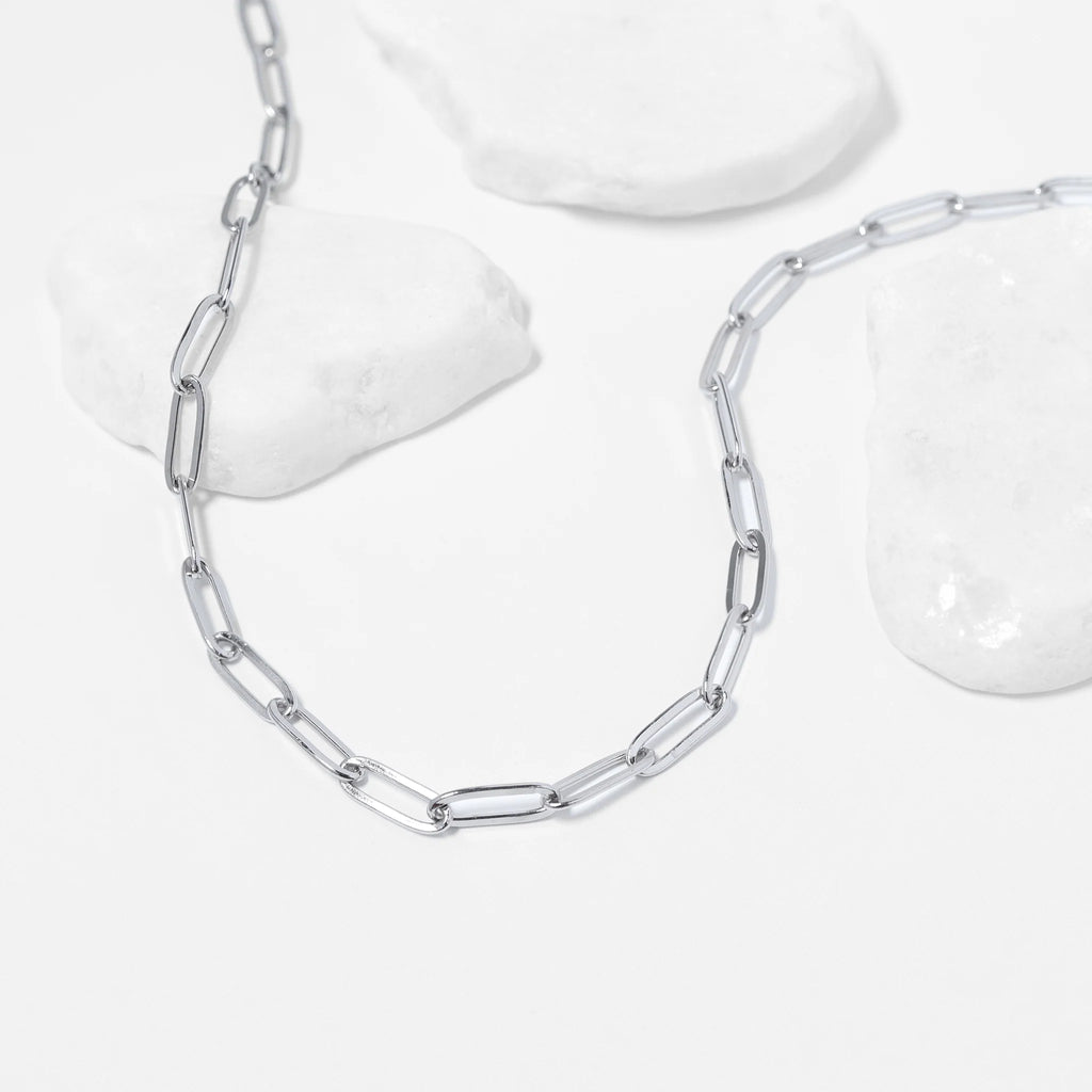 Stainless Steel Paperclip Chain Necklace / CHN9761