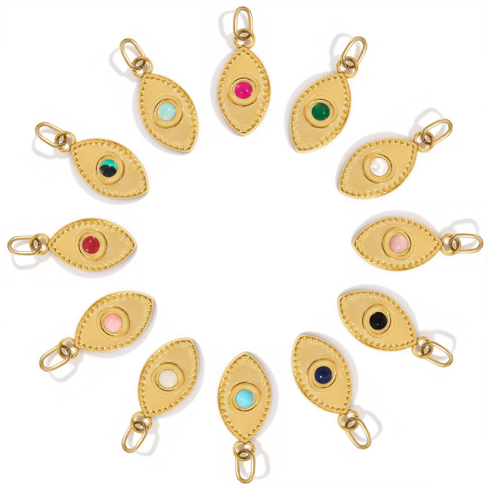 Ayla Eye Charm in gold tone featuring colored accent, product image 5
