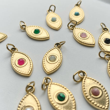 Ayla Eye Charm in gold tone featuring colored accent, product image 18