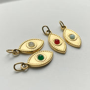 Ayla Eye Charm in gold tone featuring colored accent, product image 3