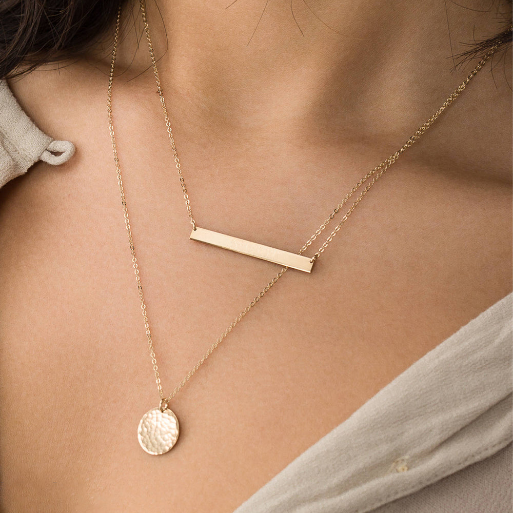Sera Bar Necklace in gold tone featuring bar pendant, product image 5